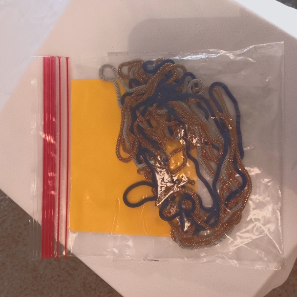 Charming Charlie Jewelry - 💕Long multi strand blue, golf, white and gold.